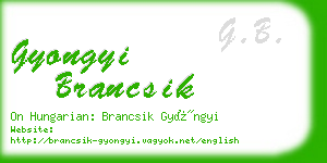 gyongyi brancsik business card